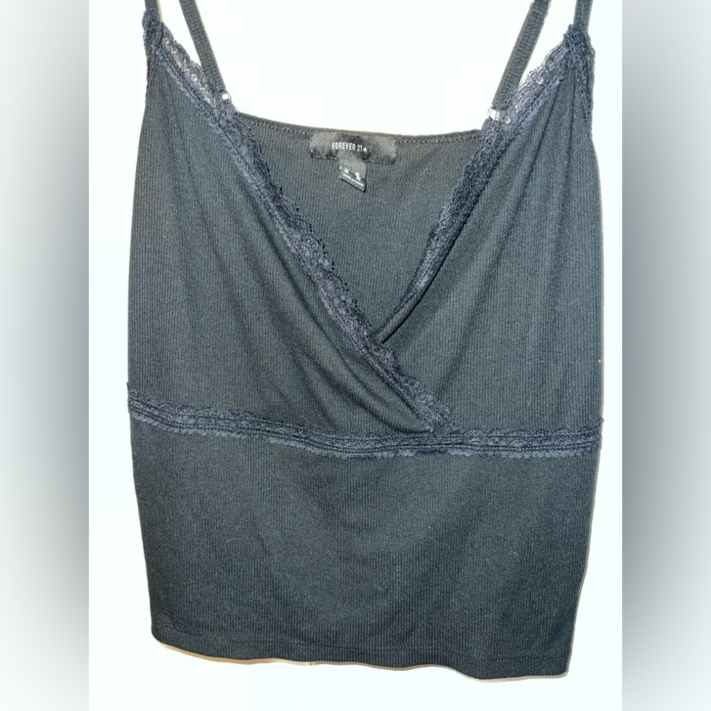 Forever 21+ size 3X black babydoll cropped tank